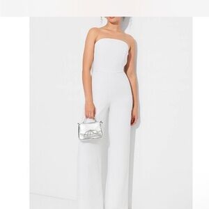 Wild Fable White Strapless Jumpsuit